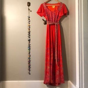 Gorgeous Anthropologie Maeve Coral Maxi Dress